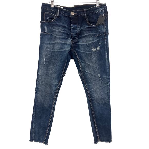 New One teaspoon men's 32 blue Mr Blues indigo empire solid medium wash - Picture 1 of 7